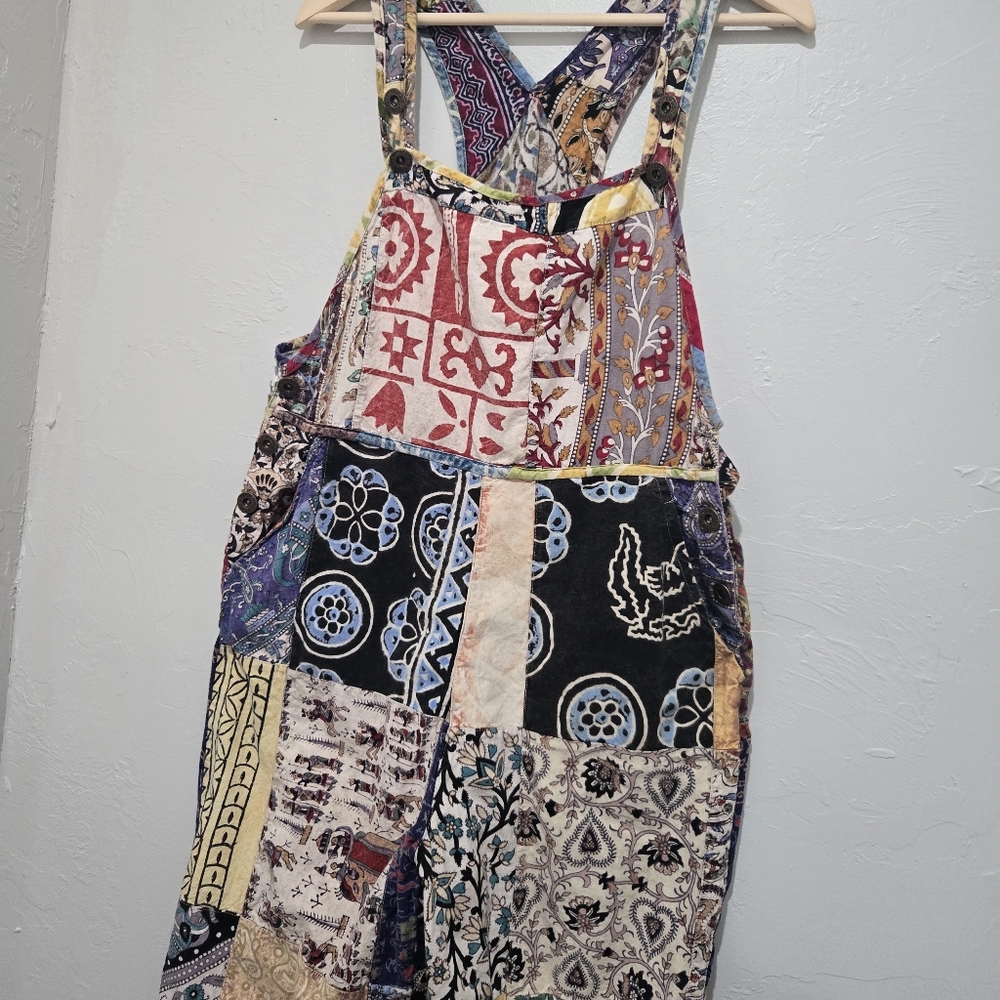 Sacred Threads Patchwork Overalls - image 2